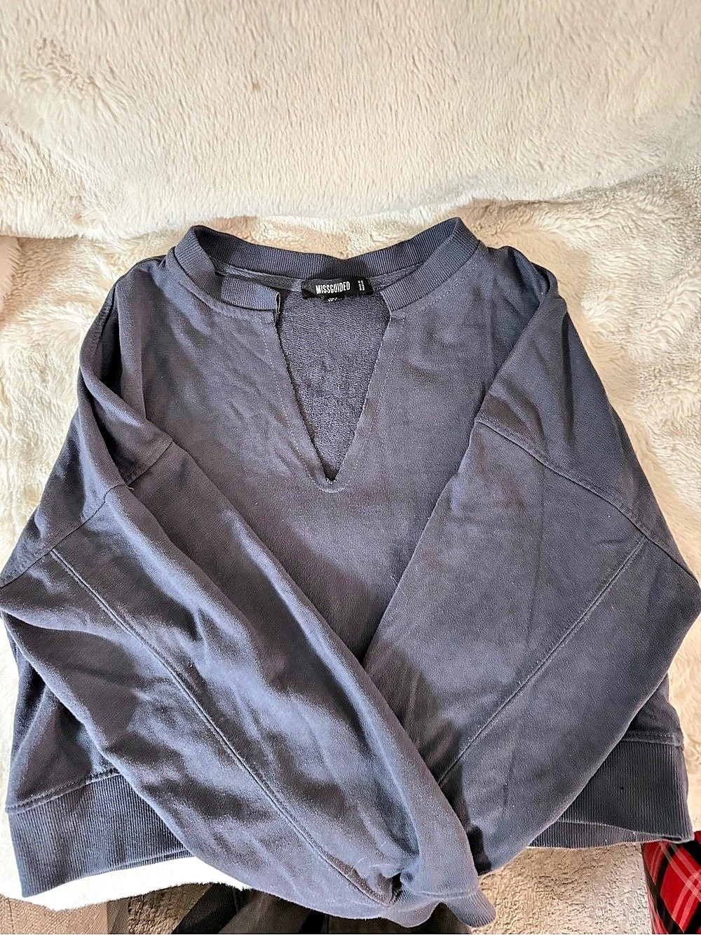 Purple/Gray V-Neck Sweatshirt